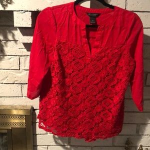 Red medium link sleeve blouse